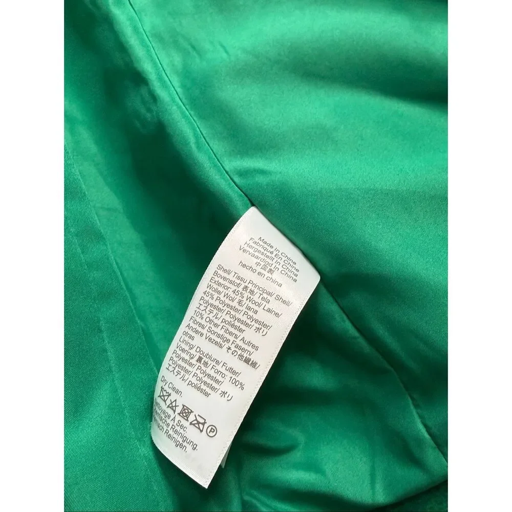 J Crew Factory City Coat with Button Neck Alpine Meadow Green Size 10 - Picture 4 of 12